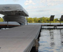 sectional dock with chairs attached
