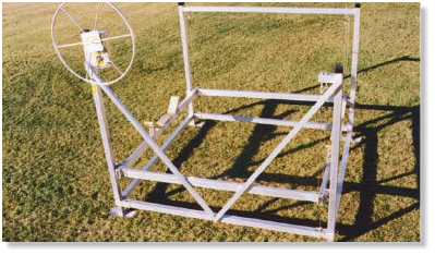 4000 lb. Easy Riser Vertical Boat Lift shown with Cradles and Keel Boards