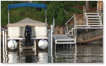 Easy Riser Vertical Boat Lift for Pontoon Boat