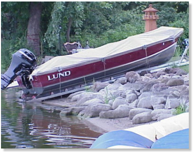 fishing boat on ramp