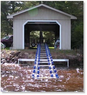 wide support kit used for ramp going into boat shed
