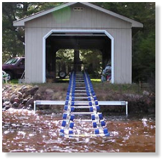 Boat ramps for going into garage