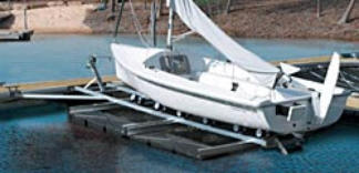 Boat ramp with dock and float kits